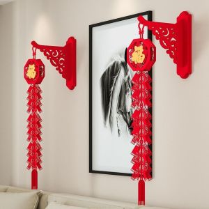 Firecracker đồ treo trang trí Lễ Hội Mùa Xuân 3D phước lành nhân vật Fu năm mới mở cảnh trang trí mặt dây chuyền