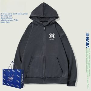 Áo Khoác Cardigan Nỉ Dày Có Mũ Trùm Đầu NASA Cho Nữ Áo Khoác Ngoài Thường Ngày Mùa Thu Đông Áo Khoác Ngoài Có Khóa Kéo Áo Khoác Ngoài Phong Cách Mỹ