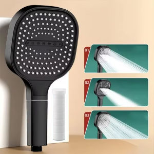 13CM Large Panel Rainfall Shower Head 3 Modes Water Saving High Pressure Massage Showerhead Shower Mixer Bathroom Accessories