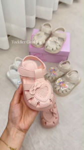 LED Light Up Baby Shoes Anti-slip Soft Sole Toddler Leather Sandals First Walker for Girl Size 15-20