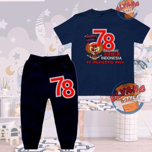 Stelan Anak Kaos dan Celana Jogger HUT RI Ke 78