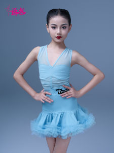 Weni Girl Latin Dance Mesh V-neck Top Half Hip Cover Skirt Hem Training Uniform Ensemble Womens Dancewear Fitness Sportswear