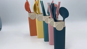 4Pcs PP Cutlery Set Portable Tableware Reusable Spoon Knife Chopsticks Fork Travel Picnic With Carrying Box