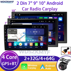 Universal 2 Din Android 13 Car Radio 7/9/10 Inch 64G Wireless CarPlay Android Auto GPS Bluetooth Multimedia Head Unit for Toyota