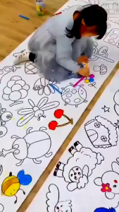 3M Children Drawing Roll DIY Coloring Paper Roll Color Filling Paper Graffiti Scroll Paper-cut for Kids Painting Educational Toys