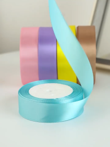 ริบบิ้นผ้าซาติน 2|4 ซม [ม้วน 22 ม] เชือกผ้าพันของขวัญสไตล์มือทำ ผูกตกแต่ง พับกุหลาบทำโบว์