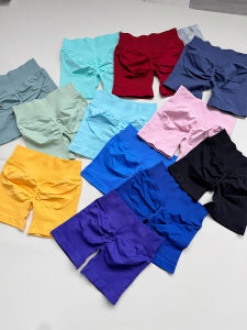 High Waist Fitness Yoga Shorts Peach Butt Shaping Three-quarter Length Breathable Elastic Nylon Sports Leisure Casual Shorts