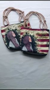 Tas tote bag tali sumbu hijab JUMBO MOTIH HIJAB LUCU /tote bag murah hijab kekinian