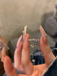 Show Your Hands Fine ~ Simple Ring Female Accessible Luxury Fancy Opening Temperamental Minority Ring Flash Zircon Simple Bracelet Ring