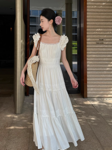 Elegant High-Cold Lady Style White Dress Ultra Beautiful Exquisite New Chinese Style Summer Fashionable Commute Korean Version