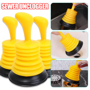 Household Handheld Powerful Sink Drain Pipeline Dredge Plungers Bathroom Suction Cup Toilet Plungers Portable Size Drain Cleaner