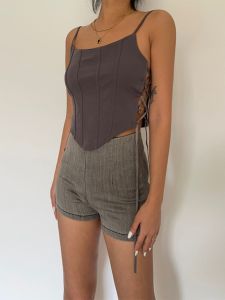 High Waist Elastic Slimming A-Line Shorts Womens Summer Denim Shorts Classic Peach Butt Trendy Hot Pants Deep Blue Jeans