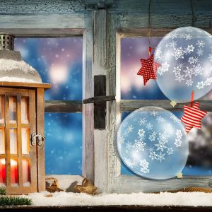 40pcs 12 Inch Snowflake Balloons Bulk Winter Transparent Snowflake Latex Balloons Christmas Birthday Wedding Party Decorations