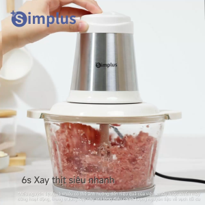 Simplus Máy xay thịt  (2L) máy xay cối thủy tinh lưỡi dao thép không gỉ 2 cấp độ xay tùy chỉnh DDJR003 - Bảo hành 1 năm 1 đổi 1
