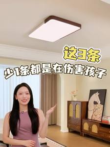 HUIPU ZHAOMING | Elegant Minimalist Protective Eye Walnut Finish Living Room Ceiling Light