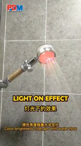 PDM 7 Color Atmosphere LED Shower Head Automatic Color Changing Water Saving Shower Filter High Pressure Shower