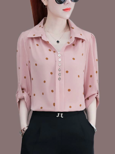 NUANKONG | Chiffon Spring Shirt Mid-Sleeve