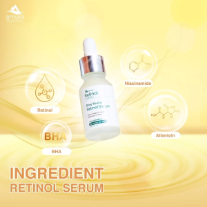 Skincare Serum Amura Stay Young Retinol Serum Wajah 15 ml Menyamarkan Flek Hitam Garis Halus Kerutan