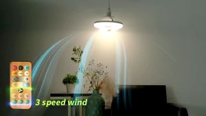 (จัดส่งจากกทม) ขั้วE27 พัดลมเพดานเงียบ 48W พร้อมไฟ LED รีโมทควบคุมระดับเสียงขนาดใหญ่หมุนได้ 360 °สำหรับห้องครัวห้องนอนห้องรับประทานอาหาร สามารถควบคุมความสว่างและความเร็วลมได้