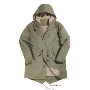 Maden American Retro M51 Fish Tail mid Length Parka Coat Hooded Mens Cotton Jacket Autumn Winter Standard Fit Youth Casual