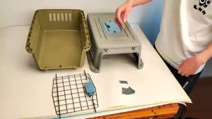 เครื่องกล่องเก็บสัตว์เลี้ยง สำหรับสุนัขและแมว ขนาดเล็ก กลาง และใหญ่พิเศษ กล่องจัดส่งแมวออกกรงรถยนต์