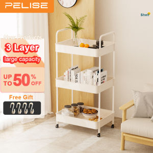 Pelise 3 Tier Rolling Cart Utility Trolley Shelf Rack Organizer Home Bedroom Office