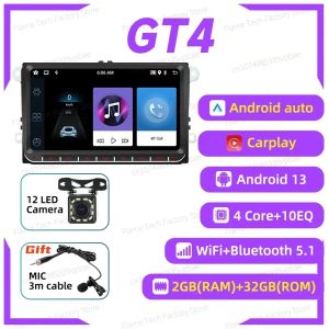 Carplay Android Car Multimedia 2 Din Radio for VW Volkswagen Gol Saveiro G7 G8 Voyage 2017-2025 9" Screen Stereo Head Unit