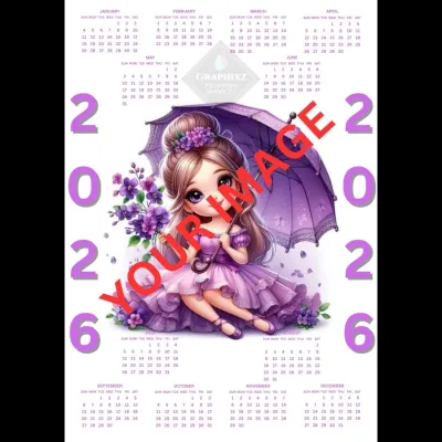 Personalized 2026 Calendar Poster A4 Size 200gsm