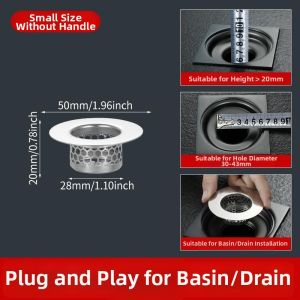 TEKANAI | Stainless Steel Strainer Bathroom Sink Stopper Filter Drain Accessory