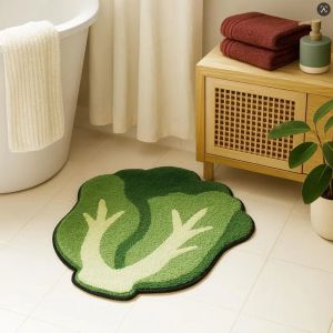 VIKAMA Yellow Cat Bath Mat Irregular Shape Absorbent Non Slip Bathroom Rug For Shower Tub Toilet Floor Kawaii Pet Lover Decor