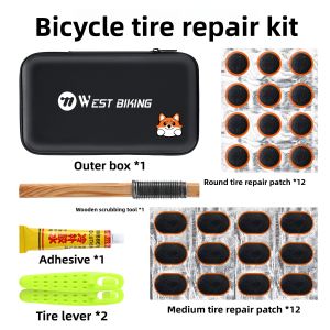 West Biking | Quick Repair Bike Tire Patch Kit for Road and Mountain Bikes