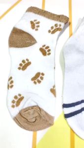 KS39 Kaos Kaki Pendek Wanita Motif Beruang Putih Women Socks Koas Kaki Wanita
