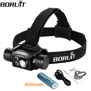 Boruit | BORUiT HP5000 Ultra Bright LED Headlamp 2200LM SST40 21700 Headlight Type-C Rechargeable Head Torch for Camping Fishing Hunting