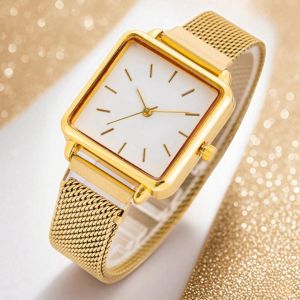 Luxury Top Brand Womens Quartz Watches Fashion Square Analog Wrist Watches for Woman Simple Ladies Clock Gift Reloj De Mujer