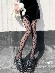 ฤดูร้อน สไตล์พิมพ์ลายหัวใจ ผ้าจาการ์ด ผ้าไหม ถุงน่องด้านข้างปมผีเสื้อ Jk Pantyhose ตลอดทั้งปี Neutral บางส่วนขา Shaping