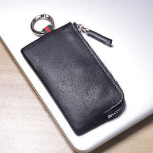 Creative Mini Car Key Case Small Key Bag Mens Leather Zipper Man Waist Mounted Cowhide Womens Coin Purse