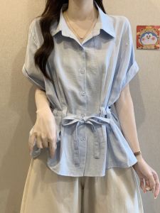 AIYITI | Slender Waist Hiding Tummy Short Sleeve Shirt