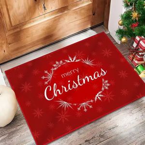 VIKAMA Christmas Welcome Doormat Indoor Outdoor Dirt-Resistant Entrance Doormat Bedroom Living Room Sofa Decorative Floor Mat