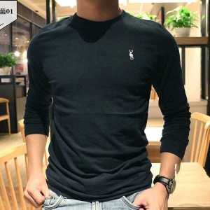 Fashionable Loose Fit Long Sleeve round Neck Cotton T-Shirt for Men Autumn Winter New Style Versatile Base Layer Shirt