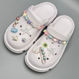 Crocs Jibbitz Charms Shoes Accessories Colorful Pearl Shell Starfish Clogs Chain Shoe Flower DIY Shoe Buckle for Crocs