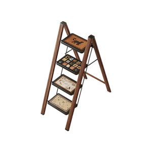 MEISD | Wooden Pattern Retro Folding Ladder