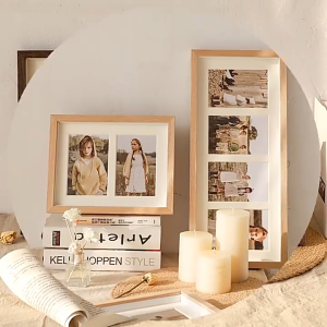 HOL Classy Home Decor Minimalist Nordic Wooden Multiple Grid Photo Picture Frame Hanging Wall Frame Desk Display