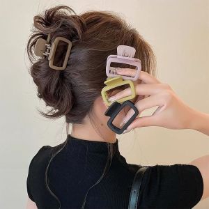 Small Square Hair Claw Womens 2024 New Style Hair Clip Half Updo Shark Clamp Hair Accessories Korean Style out
