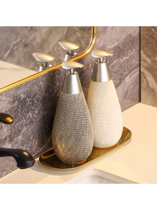 Creative Retro Style Ceramic PushType Soap Dispenser With Pump, Hand