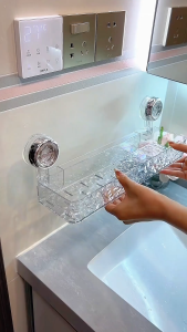 COD ชั้นวางของในห้องน้ำ ติดผนัง Punch Free ห้องน้ำชั้นวางเครื่องสำอาง มุมเก็บของแขวนผนัง