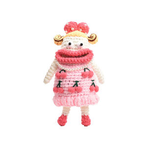 กระเป๋าใส่มือถือปากไส้กรอกกระเป๋าถักด้วยมือกระเป๋าวัสดุ DIY กระเป๋าสะพายข้างตุ๊กตาถักไหมพรมแบบน่าเกลียดสำหรับผู้หญิง