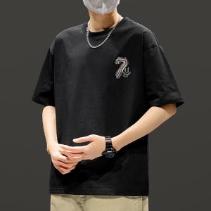 Spring Summer New Casual Short Sleeve T-Shirt Mens Trendy American High Street Sport Loose round Neck Half Sleeve Inner Wear