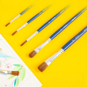 deli | Specialized Watercolor Horsehair and Hog Bristle Brush Set for Art Painting Classes