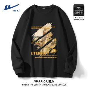Warrior | Áo Thun Nam Tay Dài Form Rộng Màu Đen
