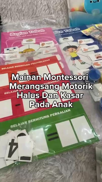 Mainan Montesorri / Merangsang Motorik Halus Dan Kasar Pada Anak /  Pom-Pom / Kancing / Mainan Anak / R S